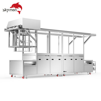 Semi-Automatic Multi-Tank Ultrasonic Cleaning Machine with Motorized Lift & Transfer System