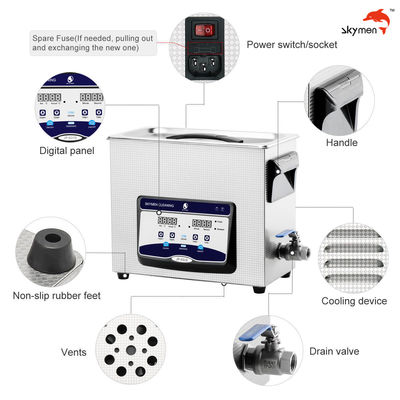 Skymen-Ultraschallreiniger für Vape-Spulen der E-Zigarette mit Heizung des Korb-200W 1,72 Gallone