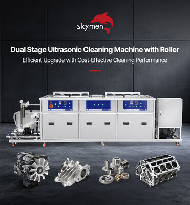 Zweistufige Ultraschall-Reinigungsmaschine mit Walze für eine effiziente industrielle Reinigung